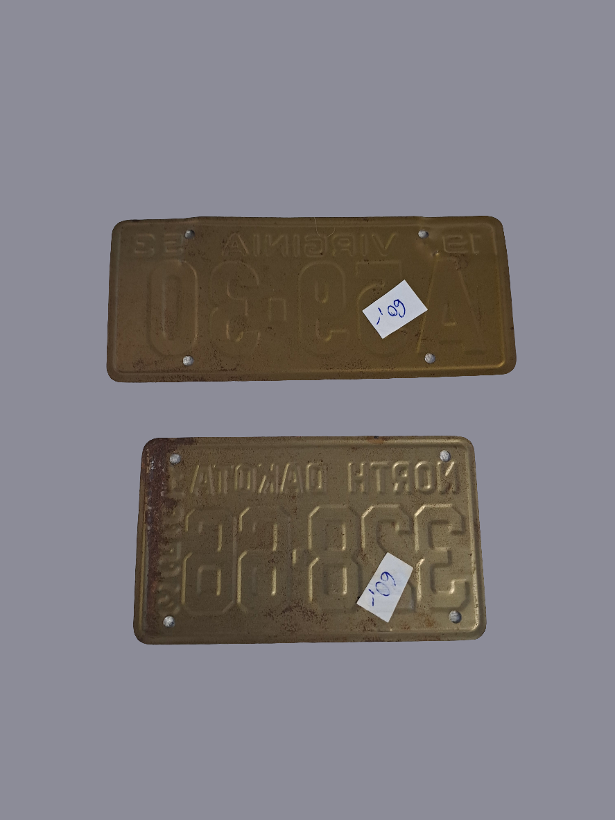 Vintage Mini Lisence Plates / Vintage Mini Nummerplader