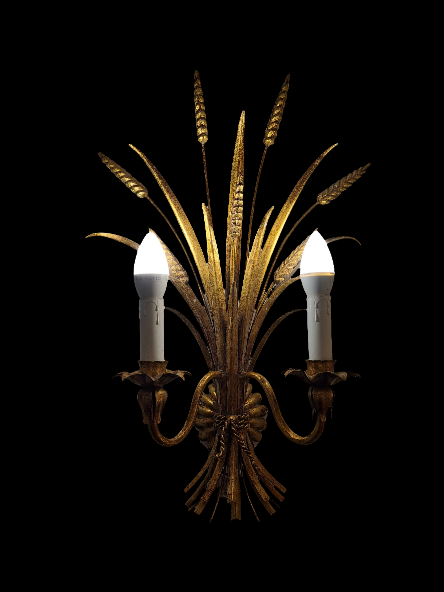 Italian Vintage Wheatsheaf Wall Lamp/Italiensk Kornakse Væglampe