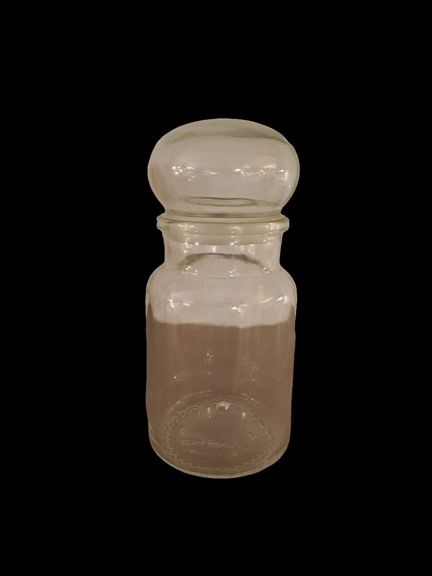 Transparant Apothecary Jar from the belgian Container/Apotekerflaske i klar Glas fra det Belgiske Container