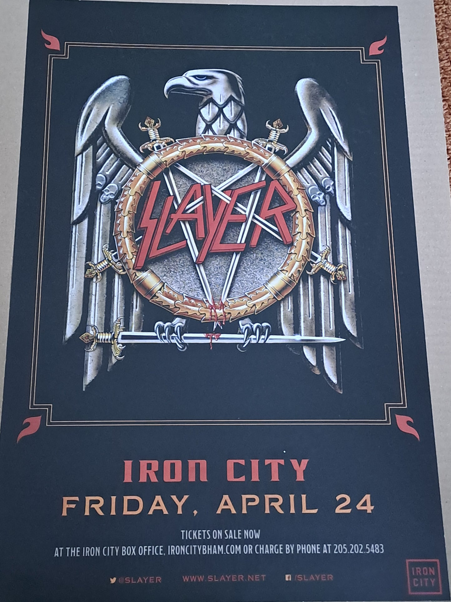 Slayer Concert Poster / Slayer Koncert Plakat
