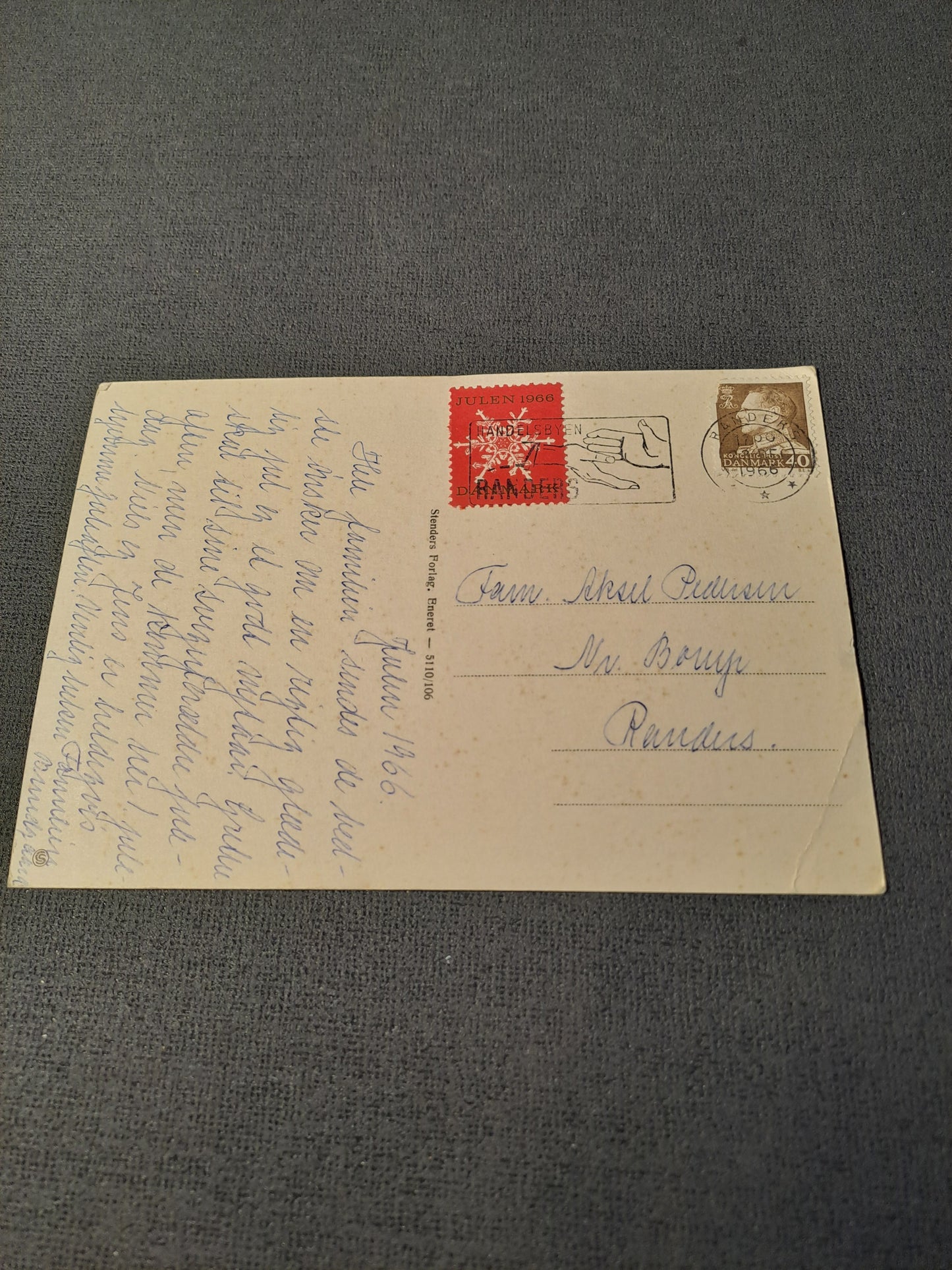 Randers Niels Ebbesens Hus Julekort af Alex Secher 1960'erne