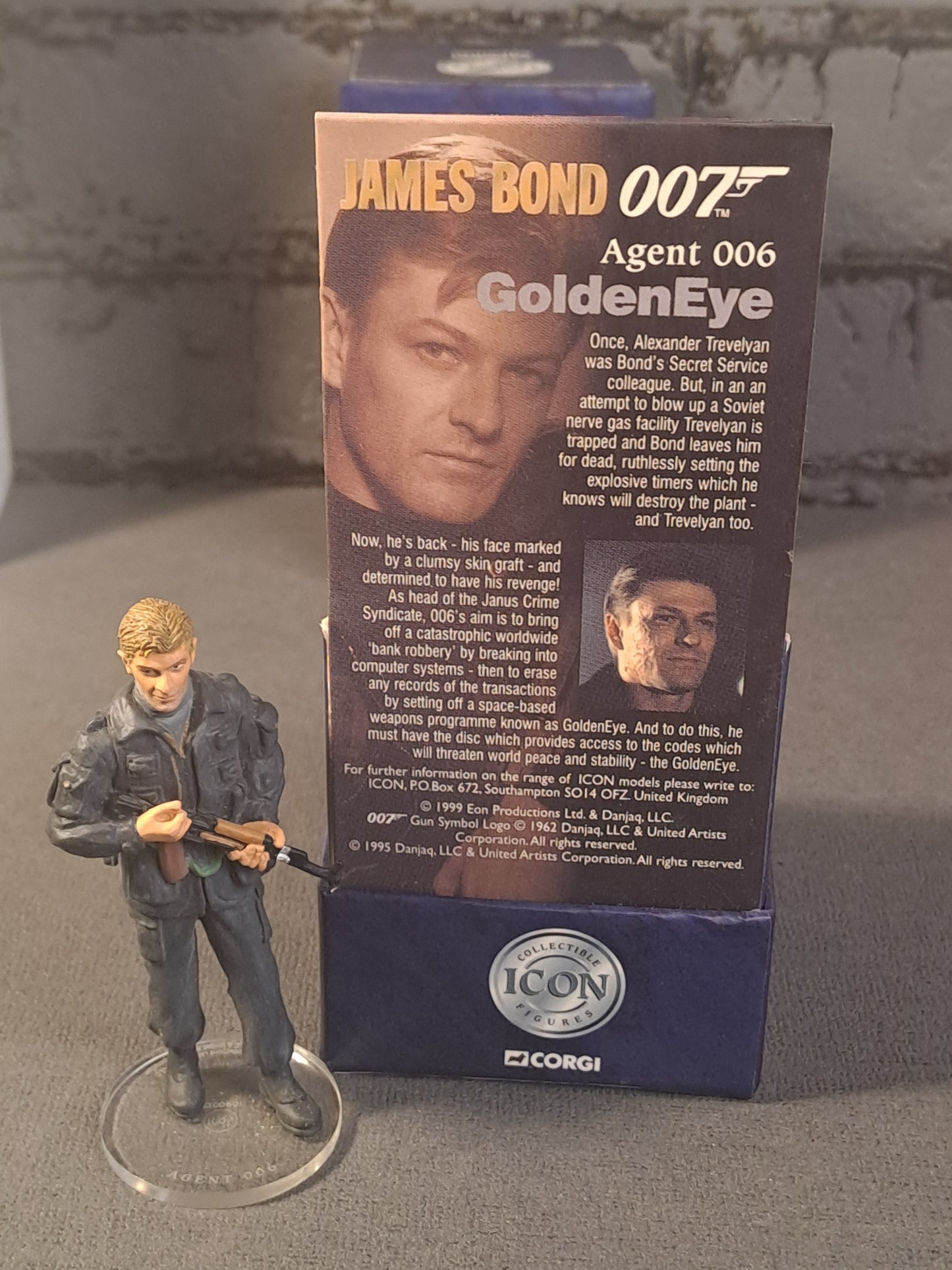 James Bond 007 Agent 006 Sean Bean Figure Corgi Icon 1999 Rare / Sjælden