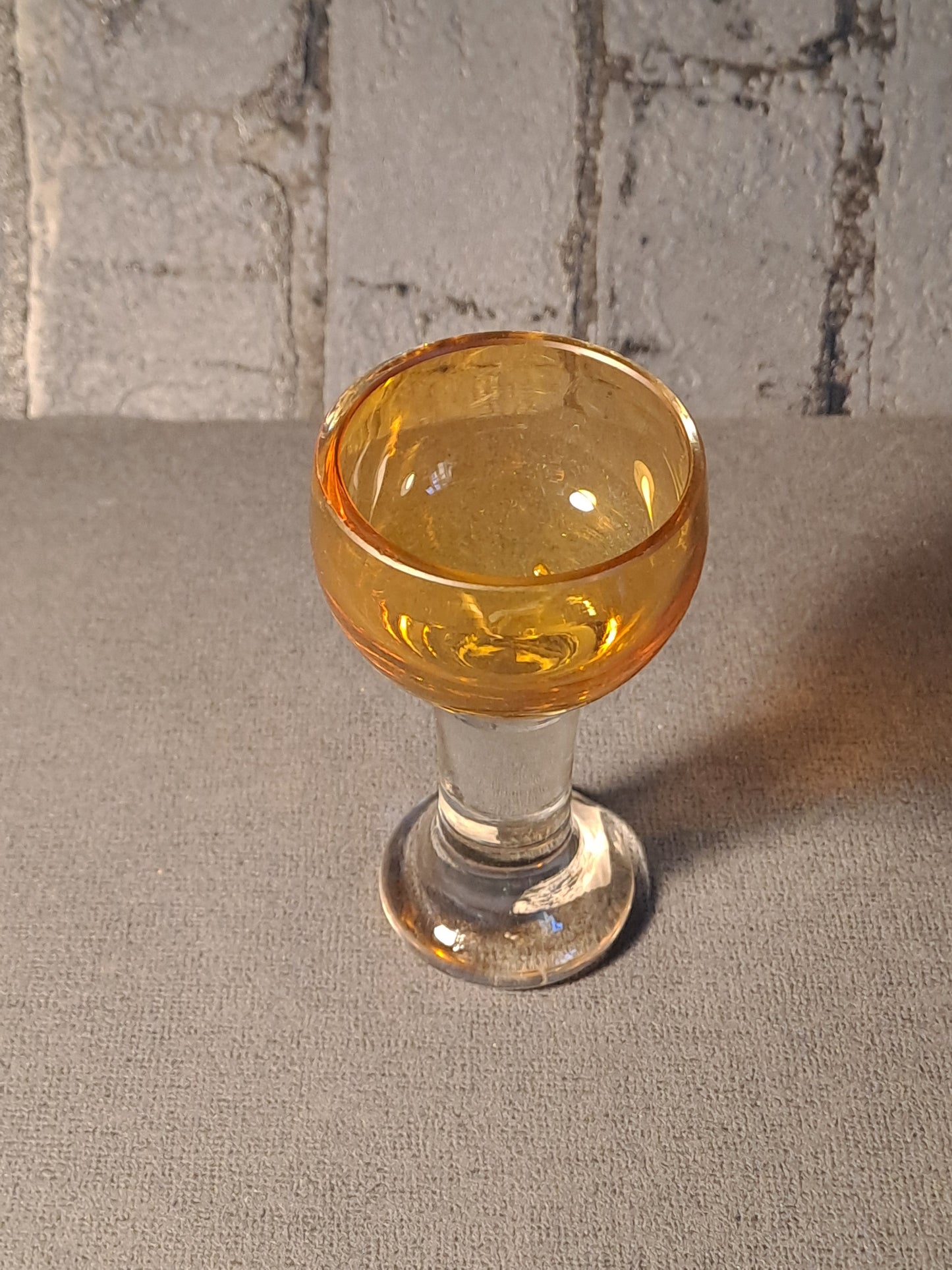 Little Shot Glass Smoked Yellow / Lille Snapseglas Røg Gul