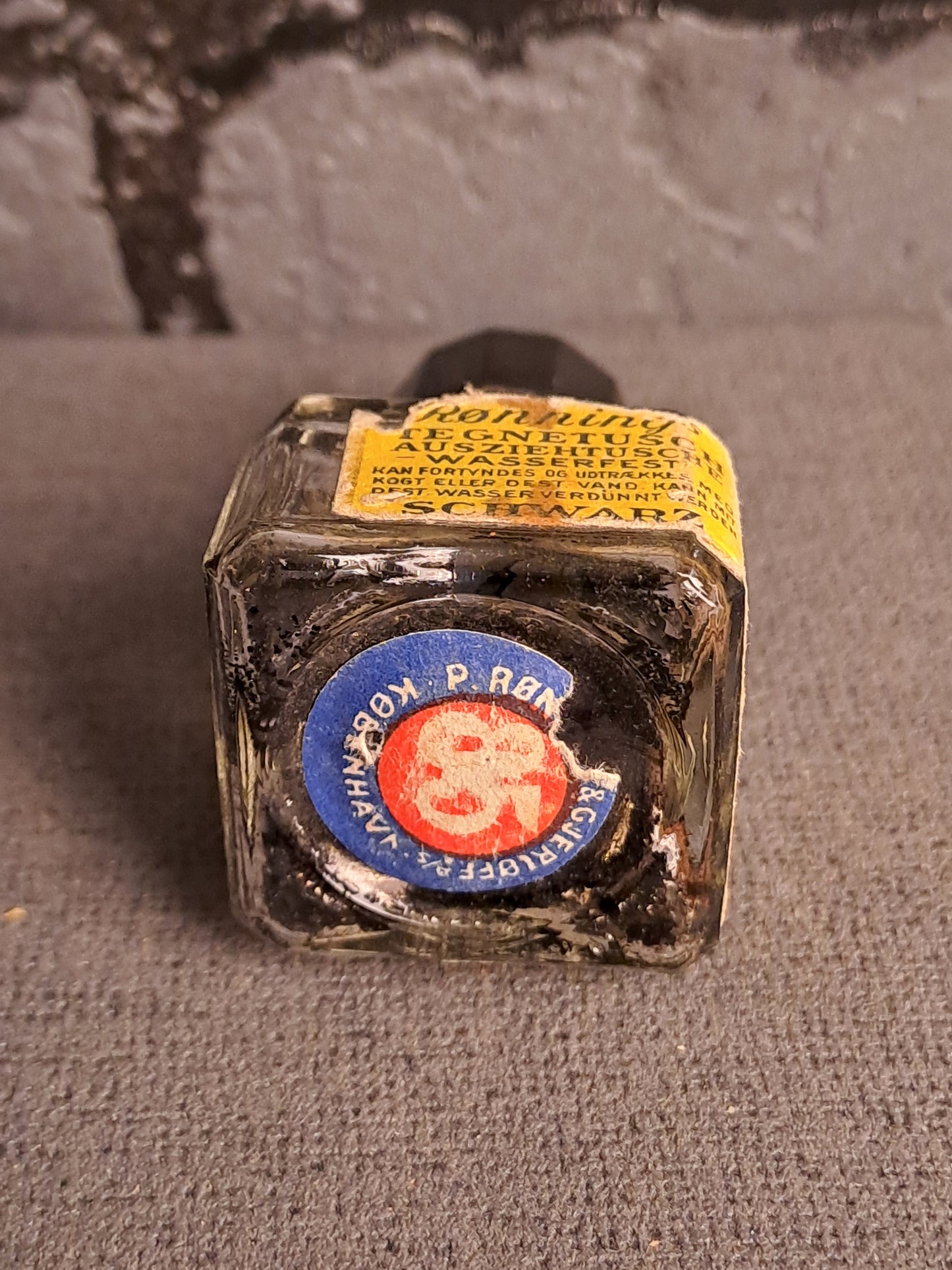 Vintage Ink Glass Bottle 1940's / Vintage Blækflaske i Glas 1940'erne