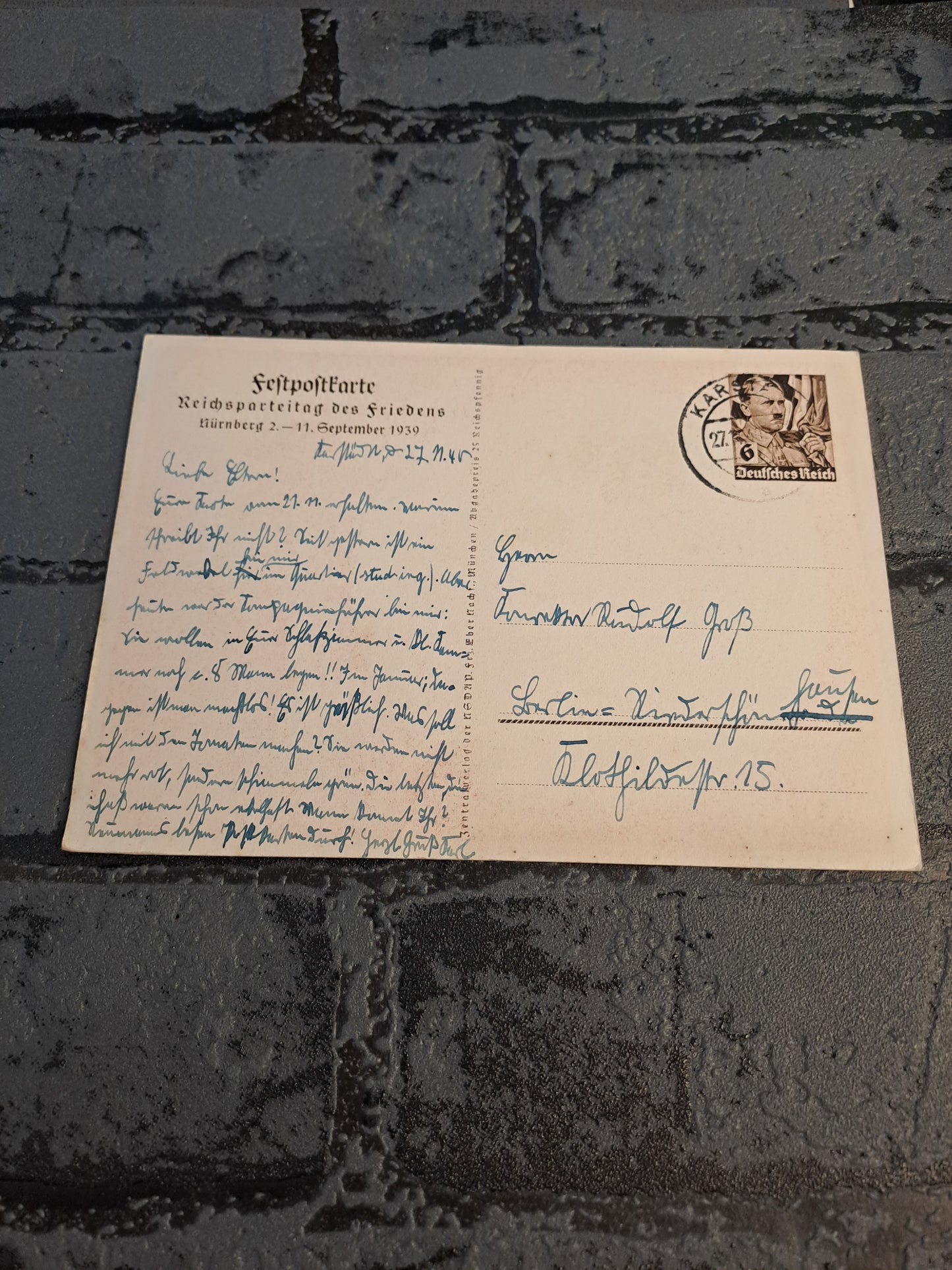 WW2 Postcard Reichsparteitag Nürnberg 1939