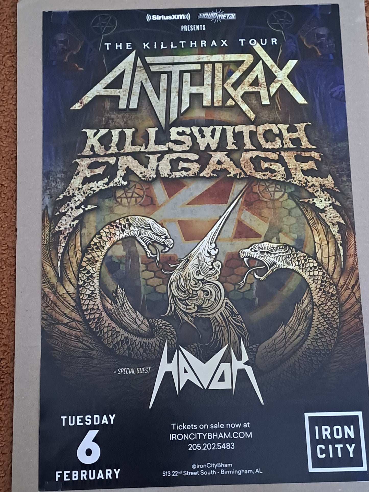 Anthrax Concert Poster / Anthrax Koncert Plakat