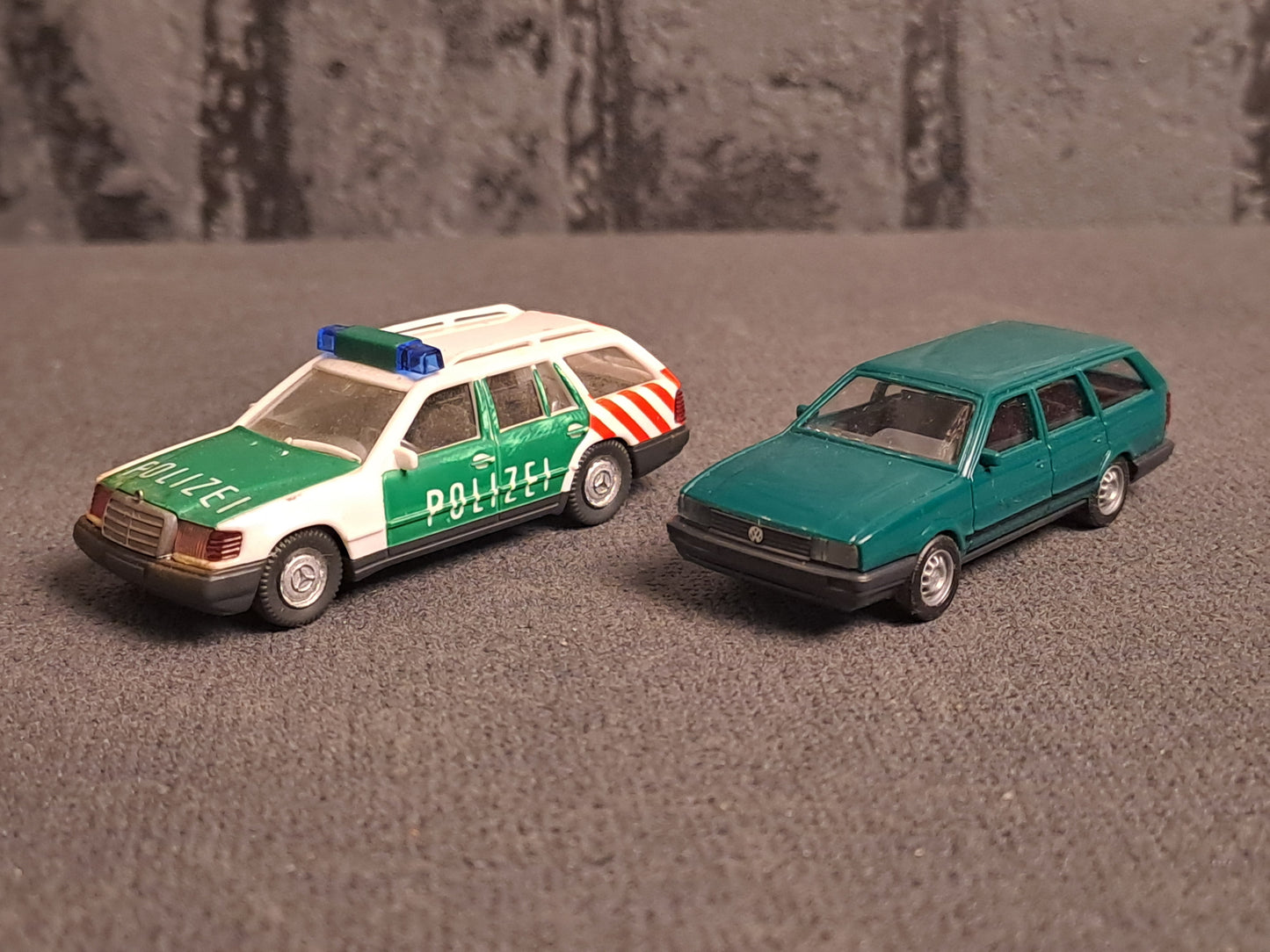 Wiking Mercedes Police and Busch VW Passat