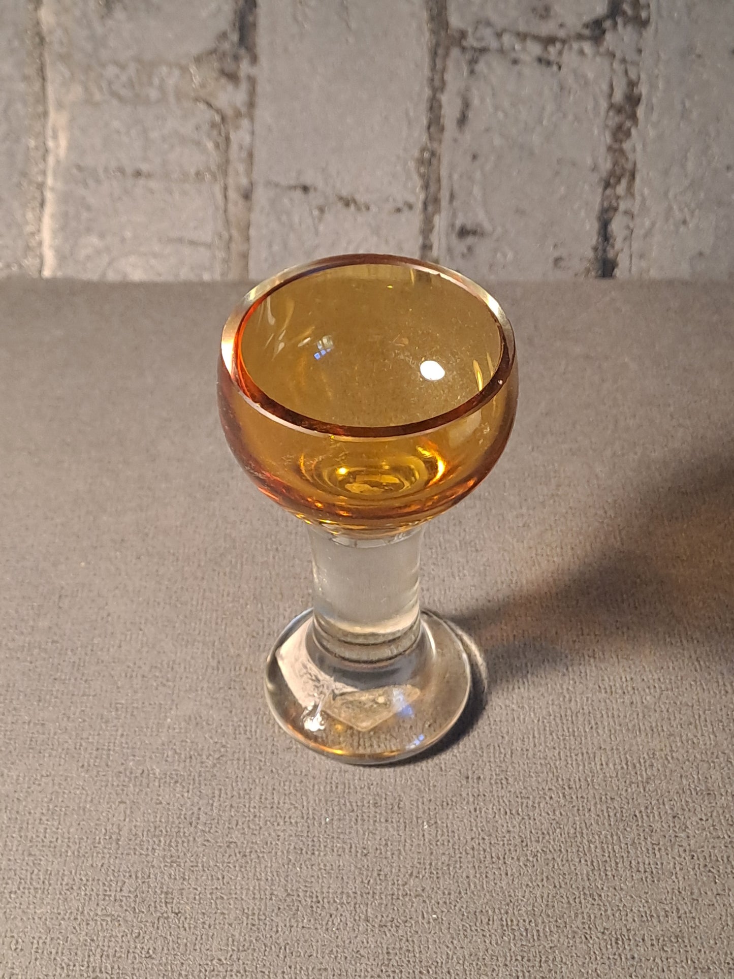Little Shot Glass Smoked Yellow / Lille Snapseglas Røg Gul