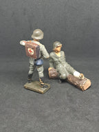 Wehrmacht. Red Cross and wounded soldier.
