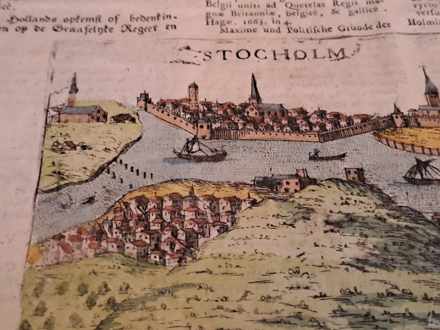 Kobbergravering af Stockholm 1713.