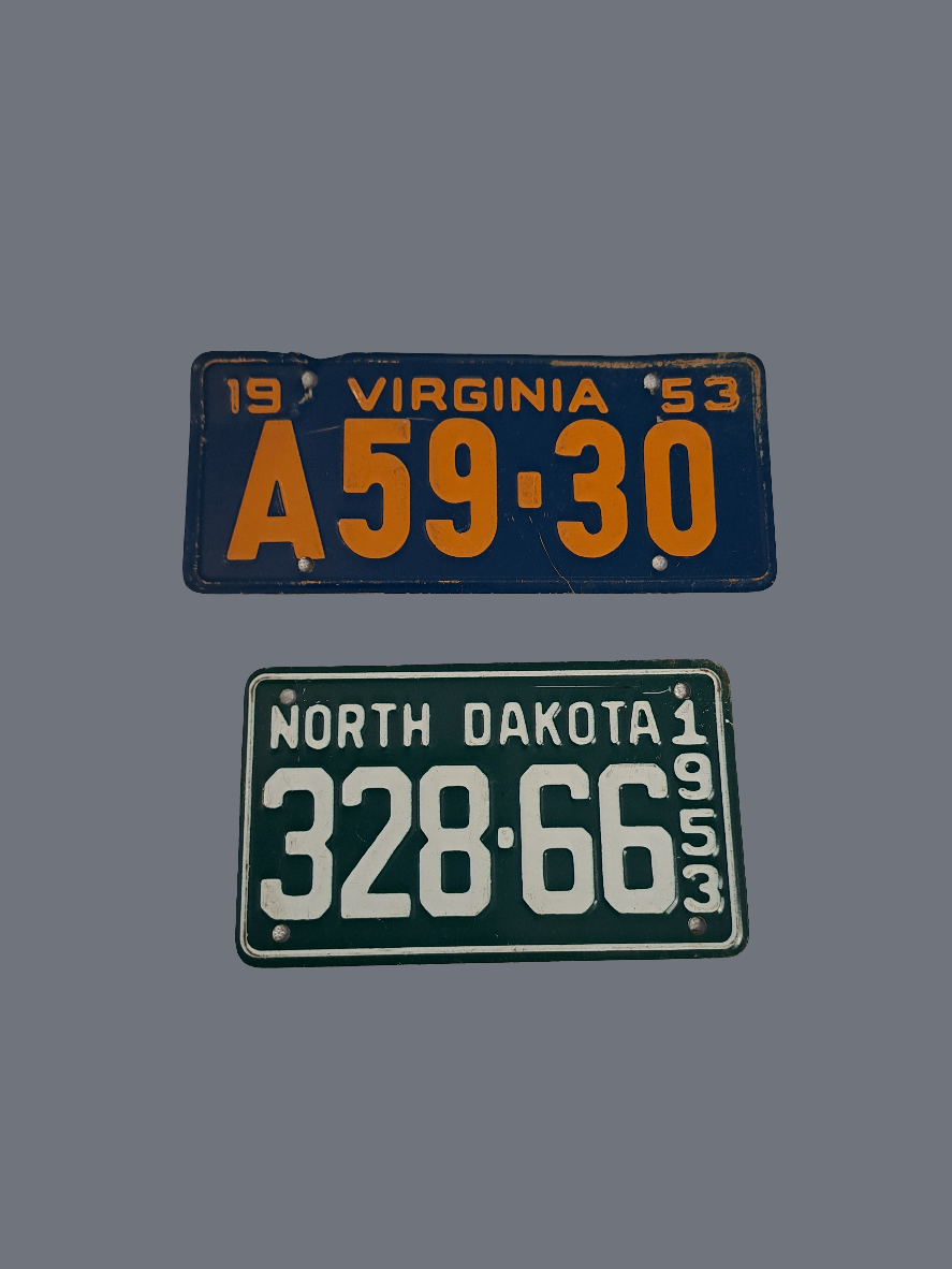 Vintage Mini License Plates
