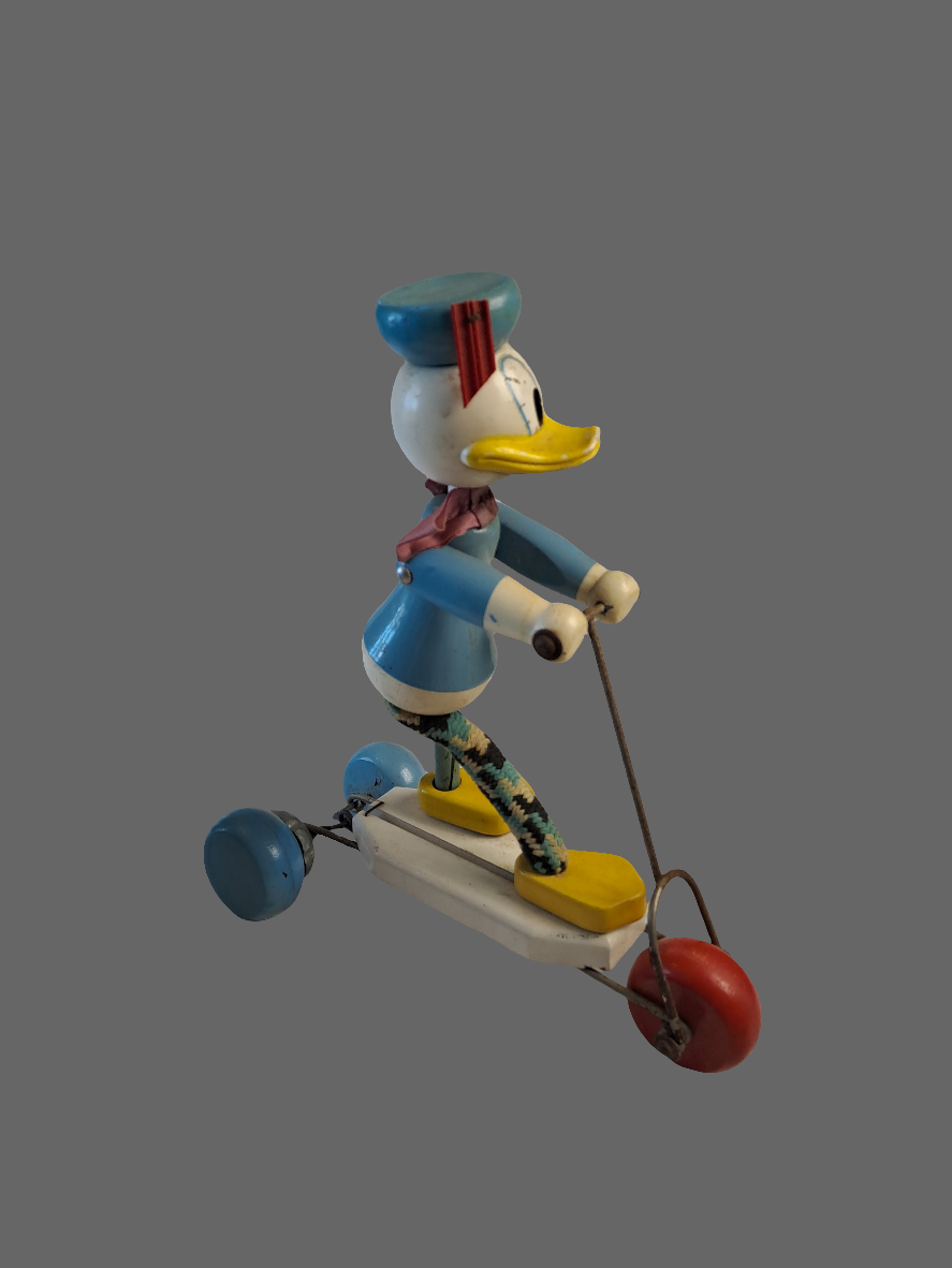Donald Duck Wooden Toy 1950's / Anders And Træ Legetøj 1950'erne
