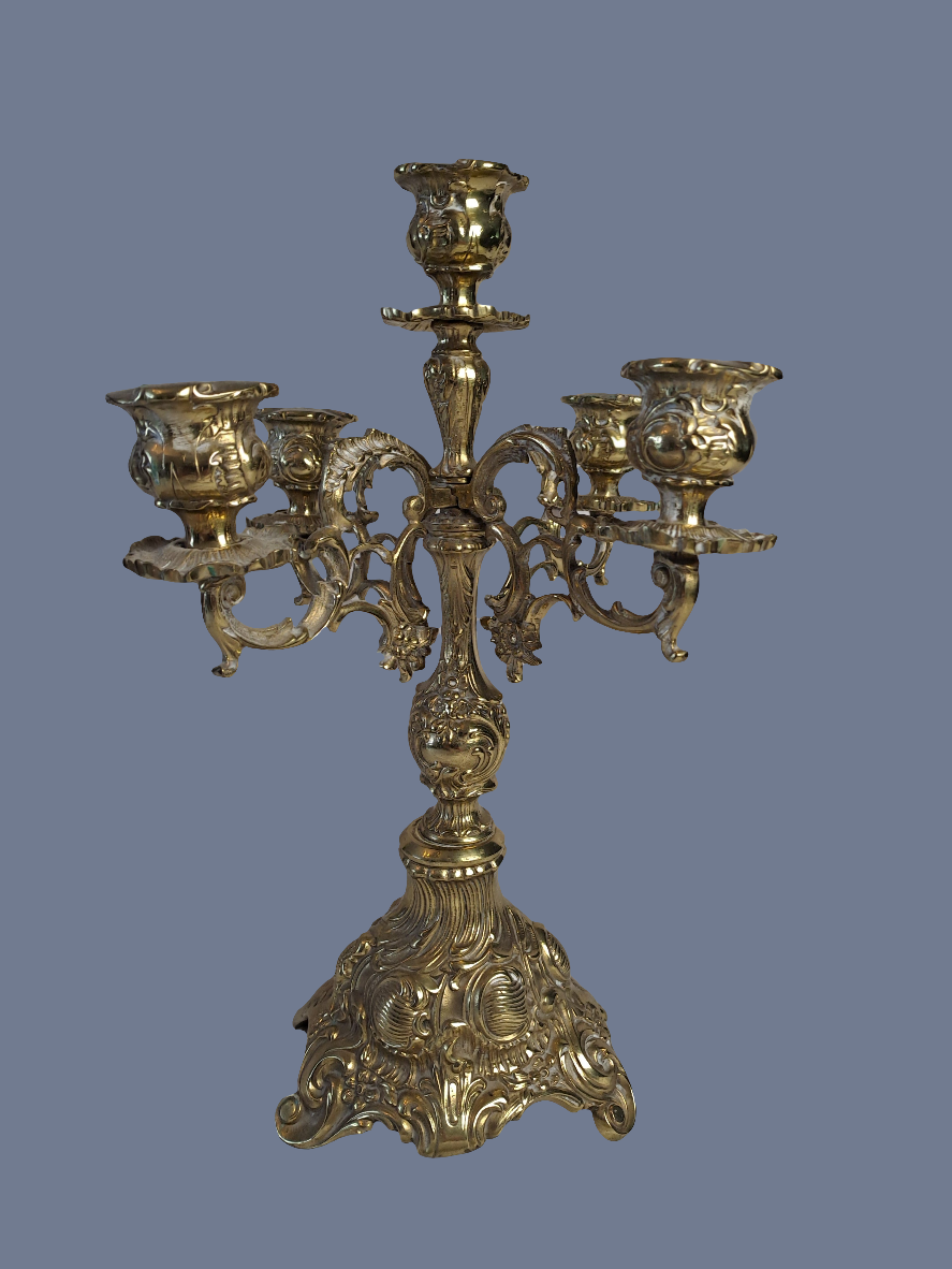 Candelabre in Brass/5-armet Kandelaber i Messing.