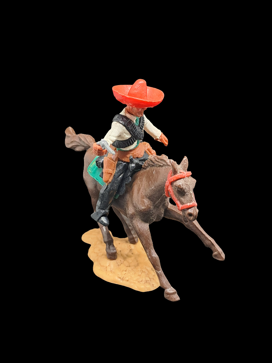 Mexican on horse w/white torso.