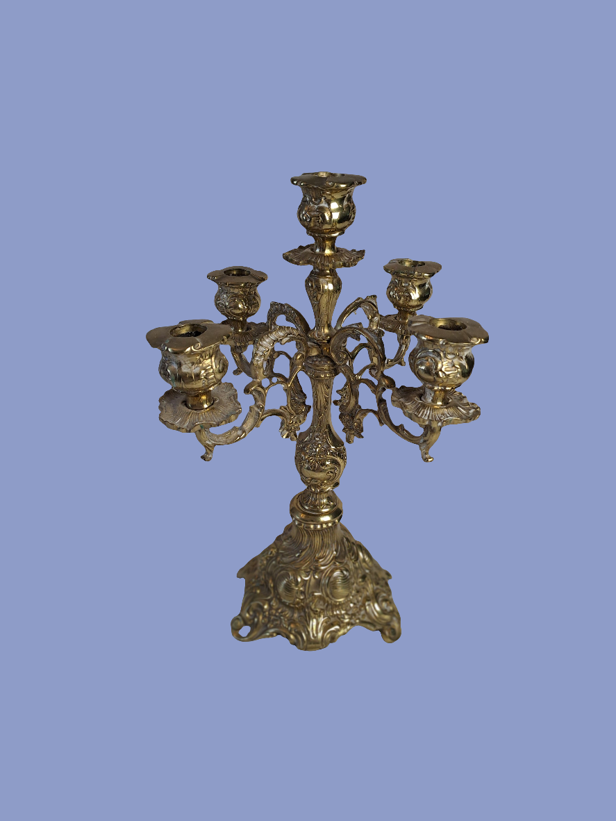 Candelabre in Brass/5-armet Kandelaber i Messing.