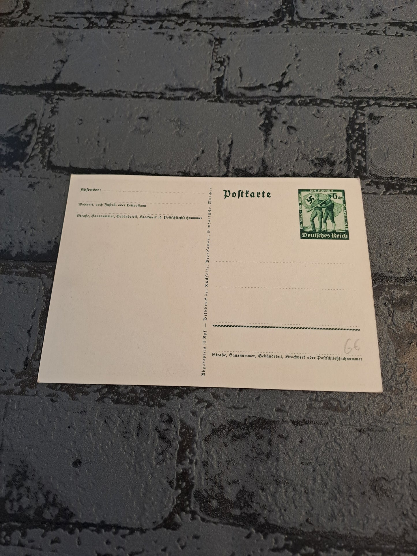WW2 Postcard Ein Volk Ein Reich Ein Fuhrer
