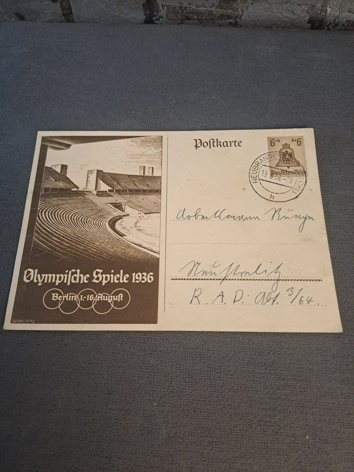 WW2 Postcard Olympische Spiele 1936