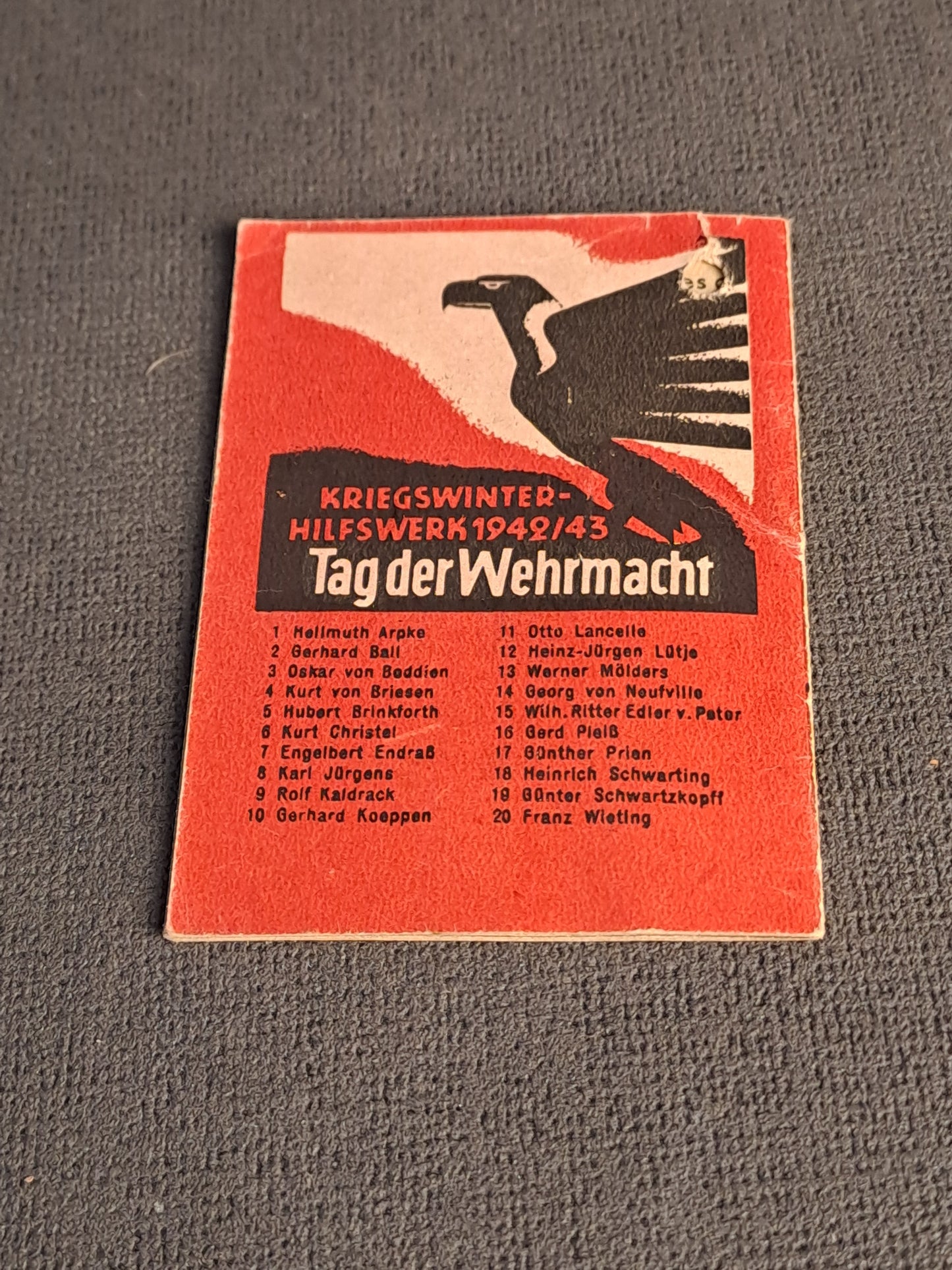 WHW Knight Cross Mini Booklet Hellmuth Arpke / WHW Ridderkors Hellmuth Arpke