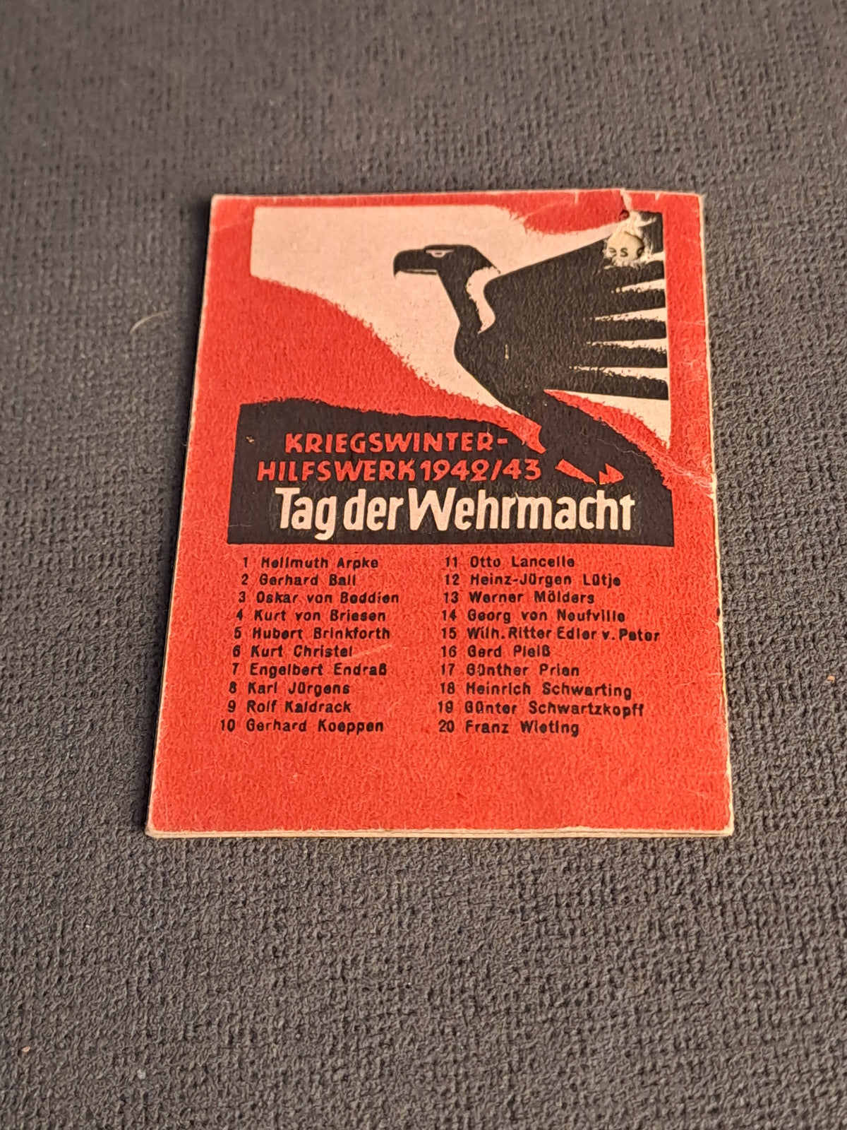 WHW Knight Cross Mini Booklet Hellmuth Arpke / WHW Ridderkors Hellmuth Arpke