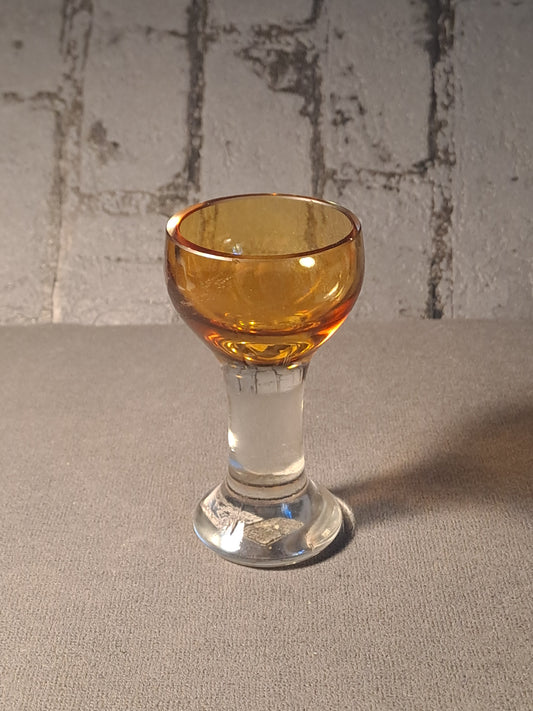 Little Shot Glass Smoked Yellow / Lille Snapseglas Røg Gul