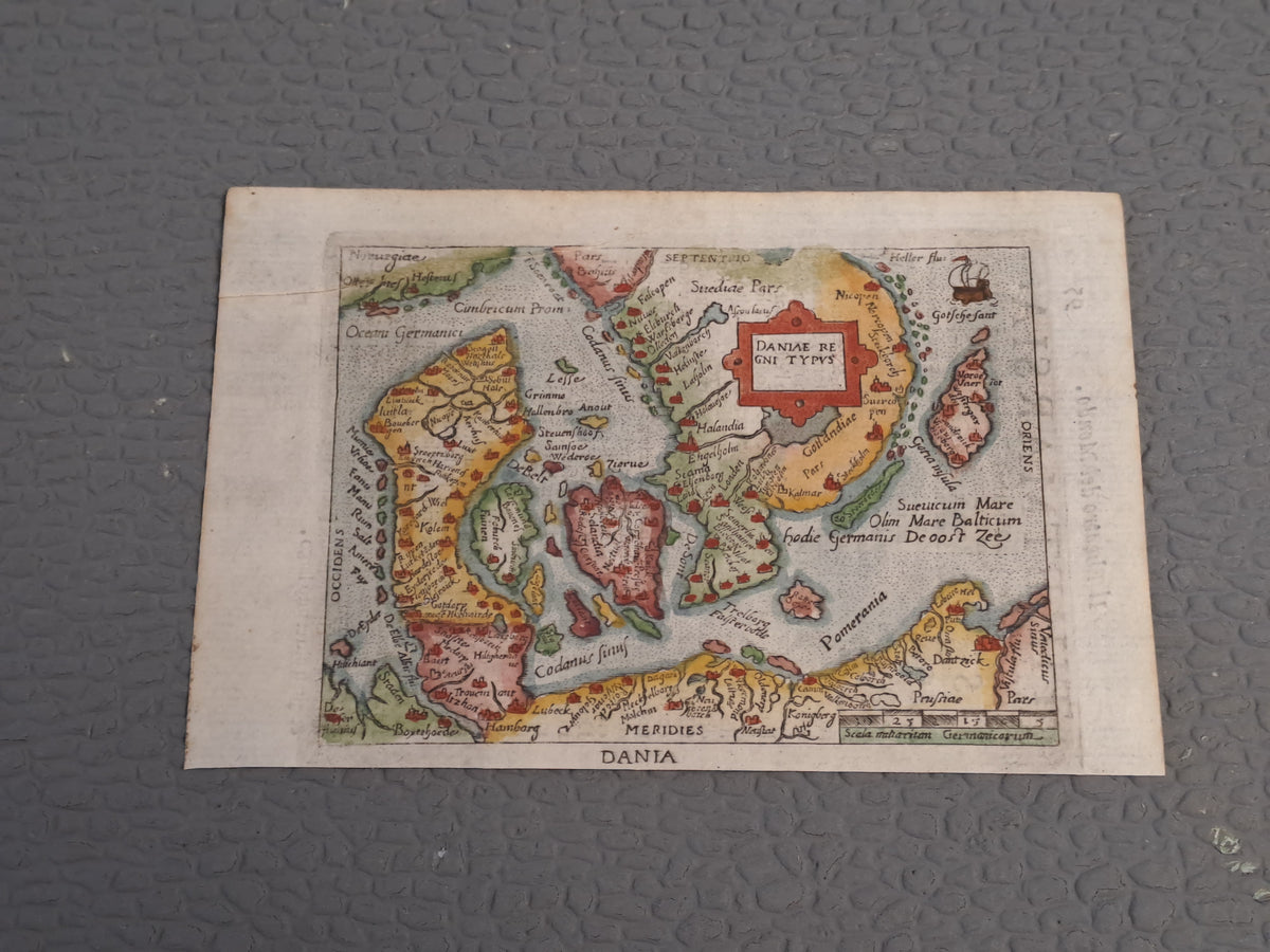Antique Map of Denmark and Sweden 1655 / Antik Kort over Danmark og Sverige 1655
