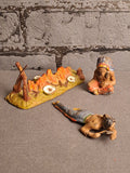 Lineol and Elastolin Indians with Fire Place / Lineol og Elastolin Indianere med Ildsted