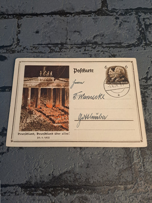 WW2 Postcard Deutschland, Deutschland Uber Alles 1933