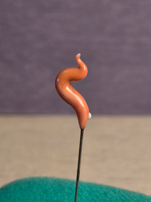 Brown Worm Pin with Stripes