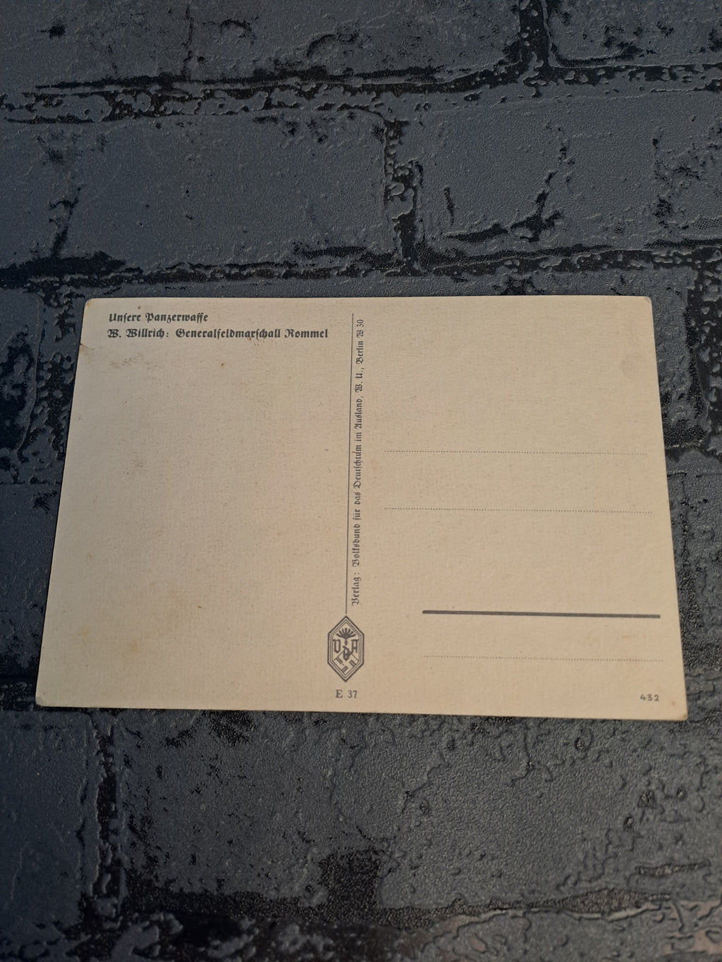WW2 Postcard Generalfeldtmarschall Rommel