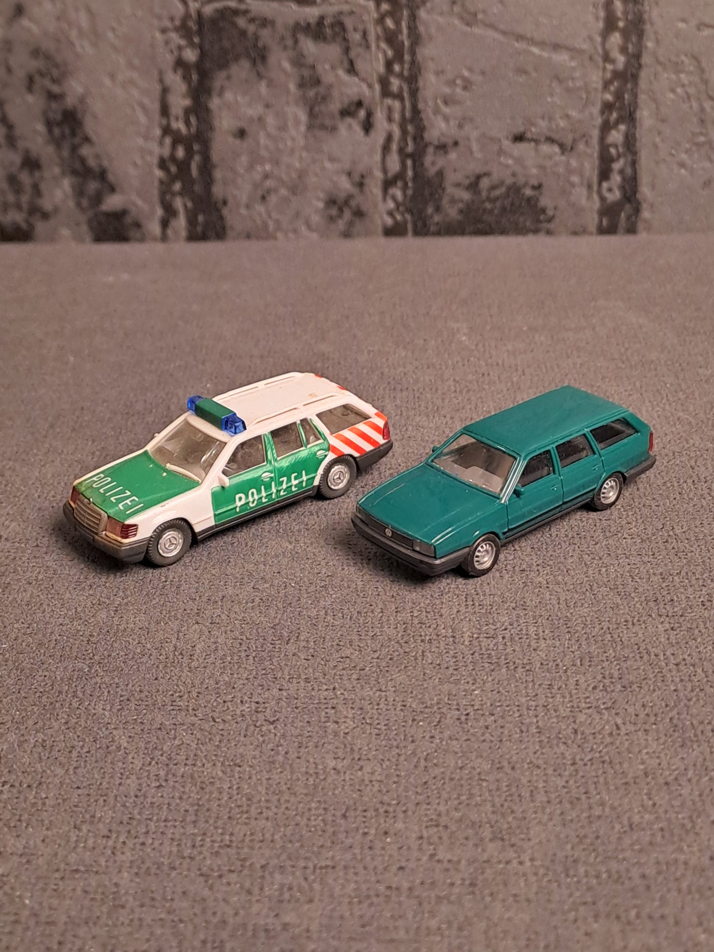 Wiking Mercedes Police and Busch VW Passat