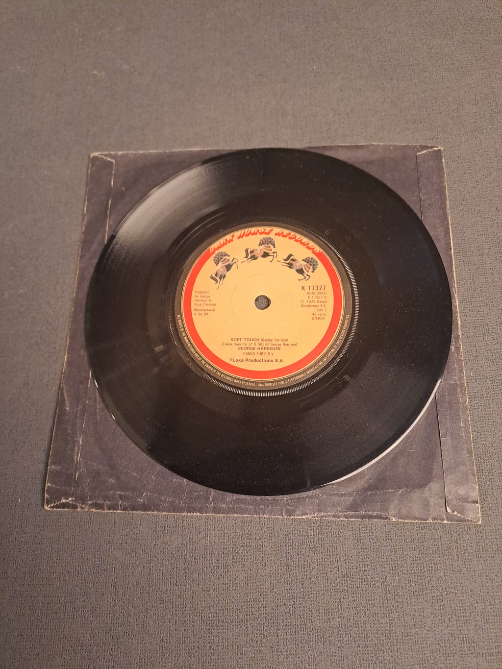 45 rpm George Harrison Blow Away/Soft Touch 1979