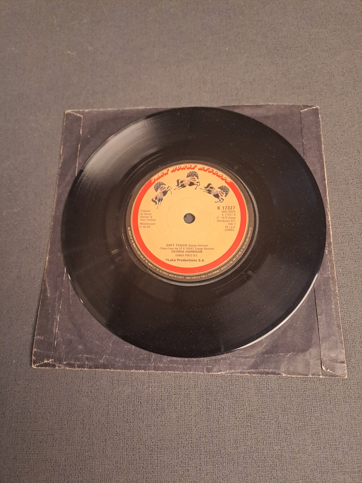 45 rpm George Harrison Bliw Away/Soft Touch 1979