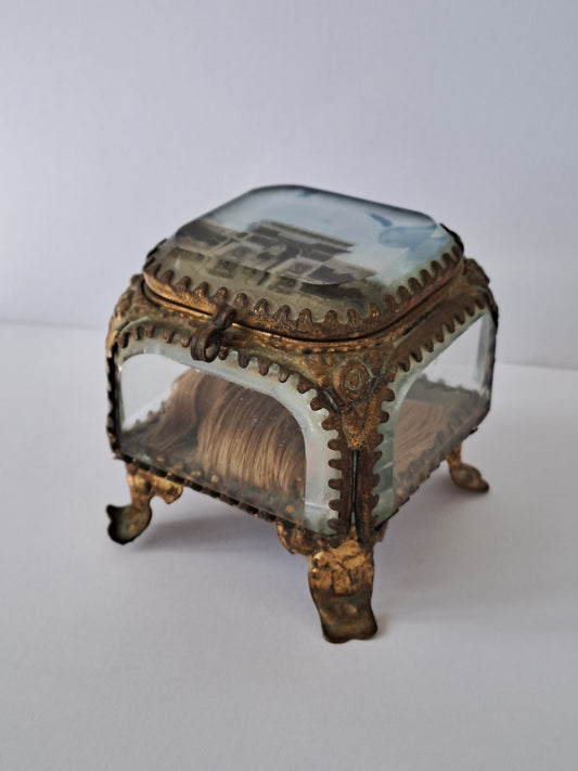 French Antique Ormolu Jewelry Box / Fransk Antik Ormolu Smykkeskrin