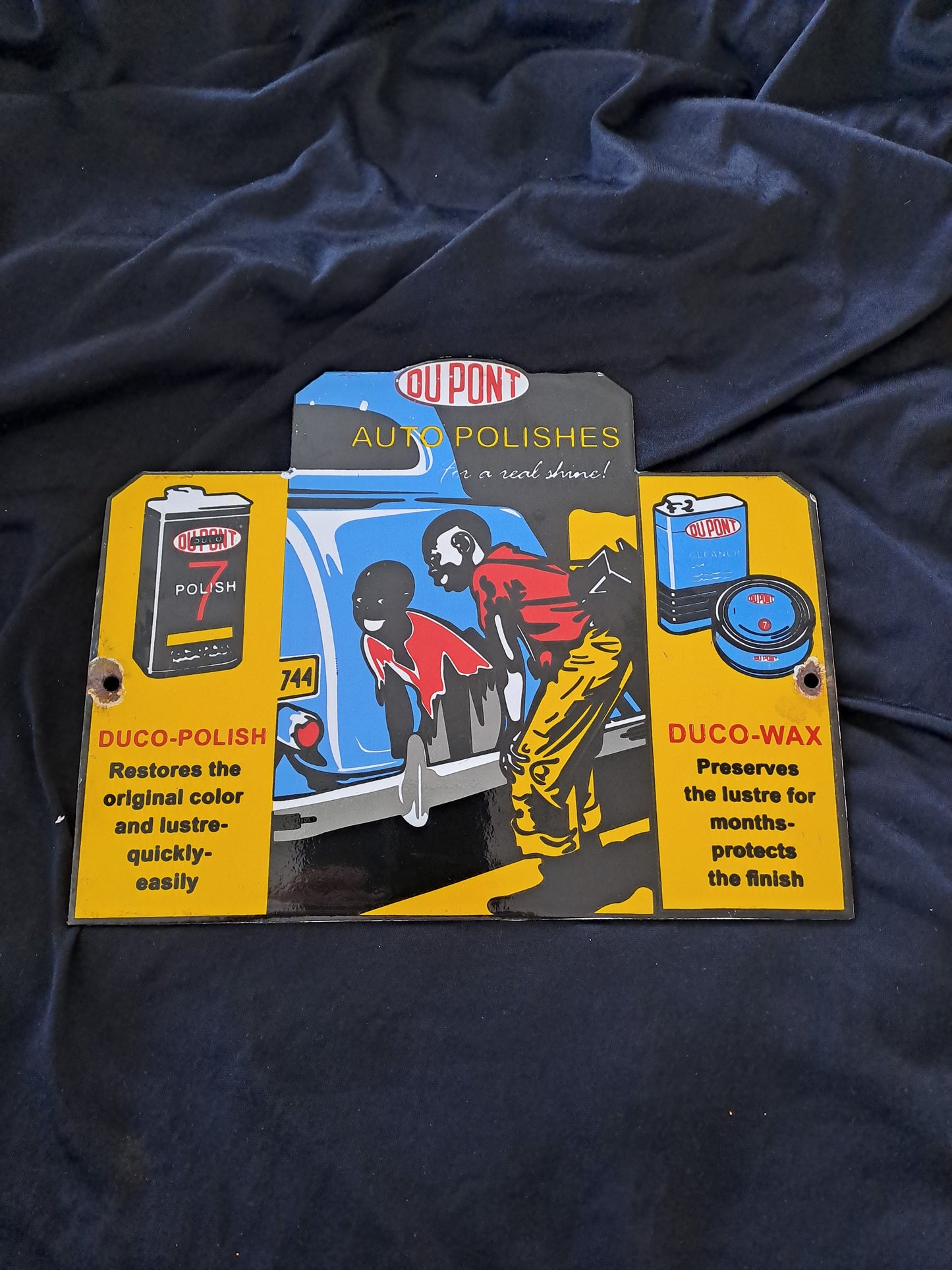 Dupont Auto Polishes Enamel Sign / Dupont Auto Polishes Emaljeskilt