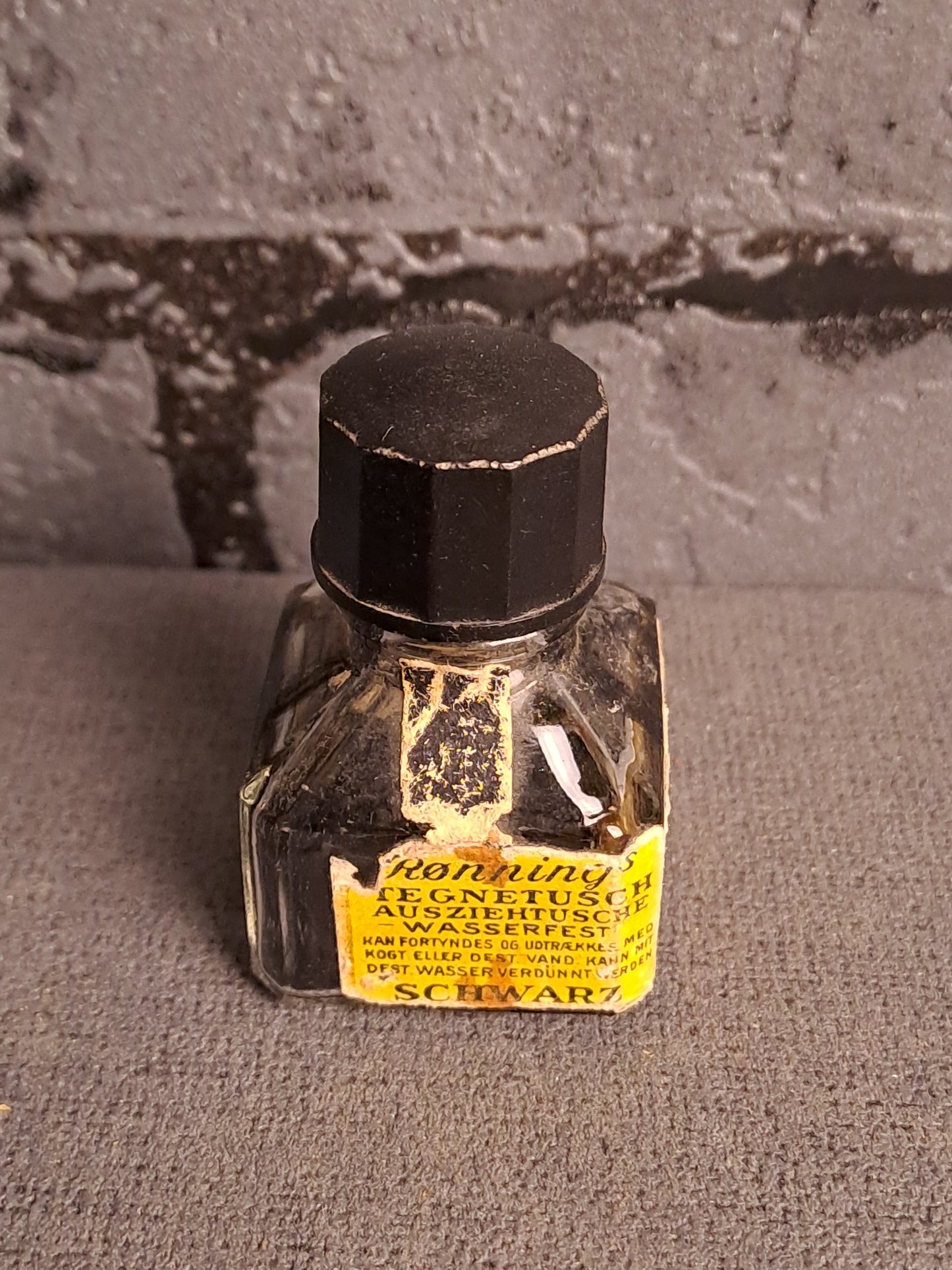 Vintage Ink Glass Bottle 1940's / Vintage Blækflaske i Glas 1940'erne