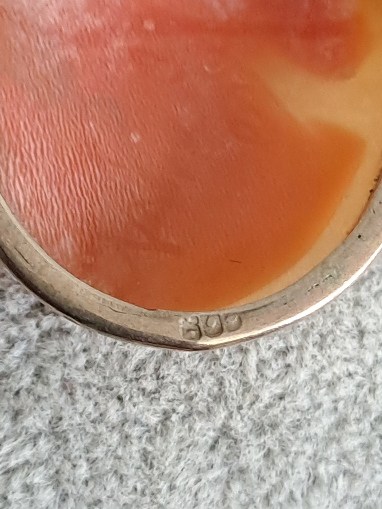 Antique 800 Silver Shell Carved Cameo Pendant/Brooch