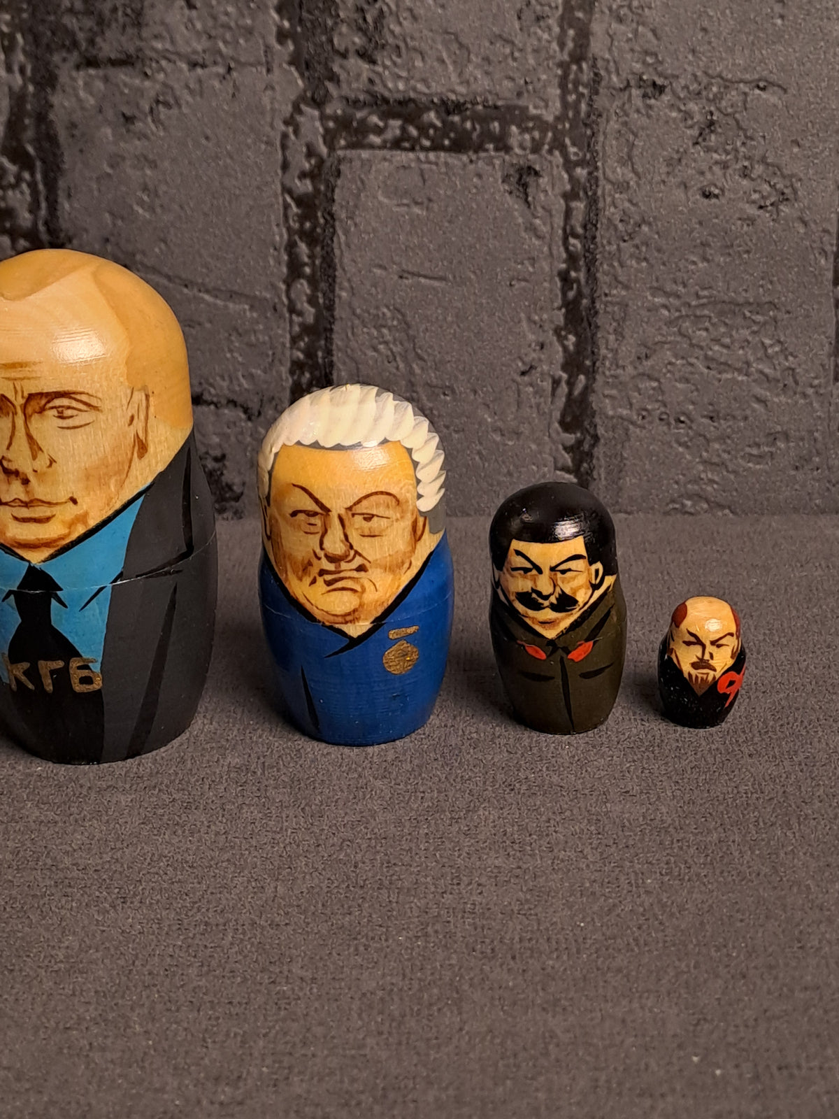 Vintage Matrjojska Dolls Russian Presidents / Vintage Matrjojska Dukker Russiske Præsidenter
