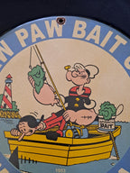 Paw Paw Bait Enamel Sign with Popeye