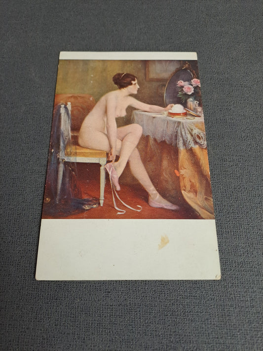 Antique French Postcard / Antik Fransk Postkort