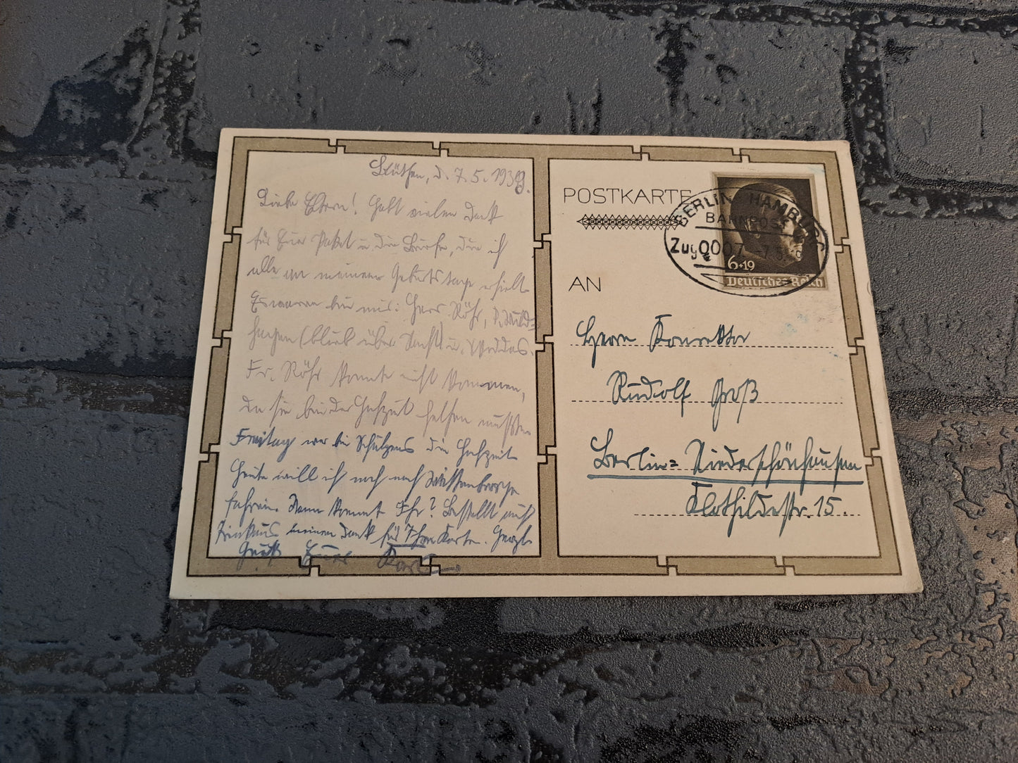 WW2 Postcard Der Fuhrer 50 Years Birthday