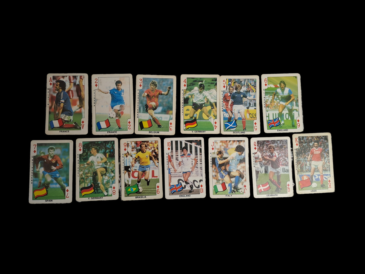 Dandy Football Playing Cards 1986 Complete Set / Dandy Fodbold Spillekort 1986 Komplet Sæt