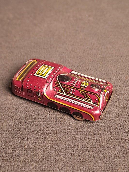 Tin Lithographic Locomotive 1950's Rare Red Edition / Litografisk Lokomotiv 1950'erne Sjælden Rød Variant