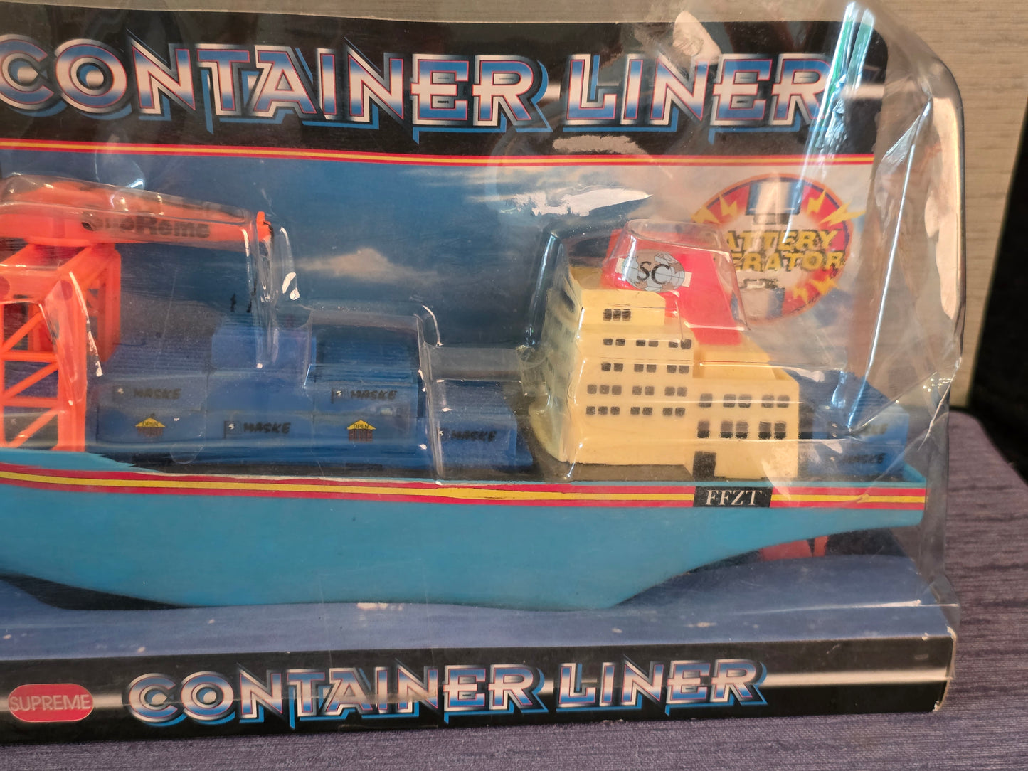 Vintage Legetøj Containerskib i uåbnet æske 1980'erne