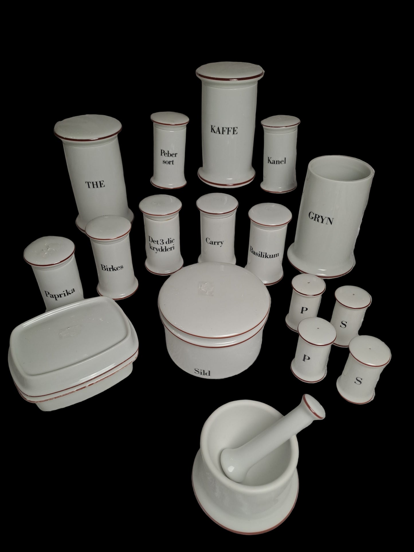 Bing & Groendahl Spice Jars / Bing & Grøndahl Krydderikrukker