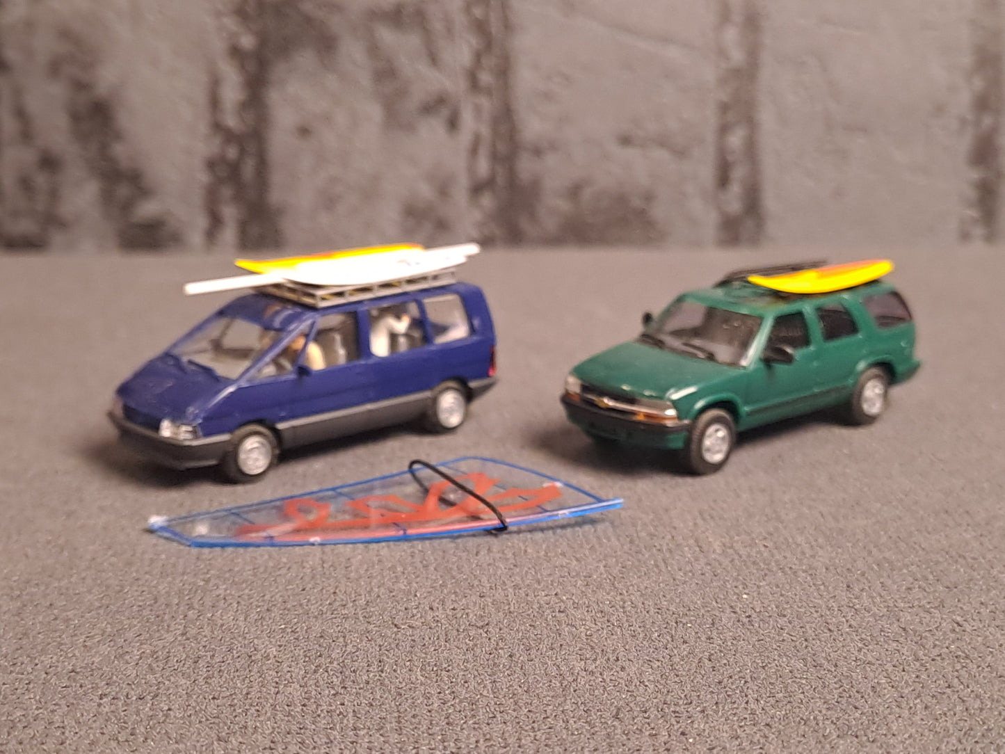 Busch Chevrolet and Renault with Surfing Equipment