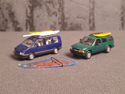 Busch Chevrolet and Renault with Surfing Equipment