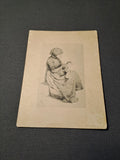 Lykønskningskort 1900/10 Radering af Carl Bloch(?)