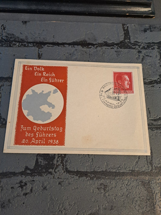 WW2 Envelope Der Fuhrer 50 Years Birthday