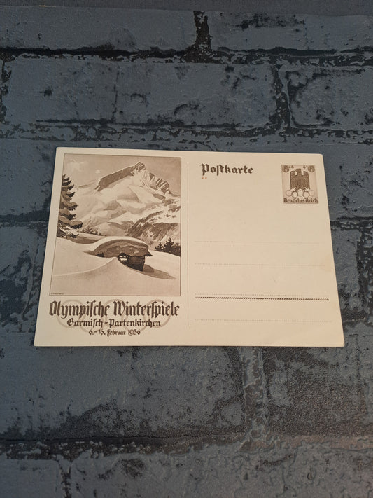 WW2 Postcard Olympische Winterspiele 1936