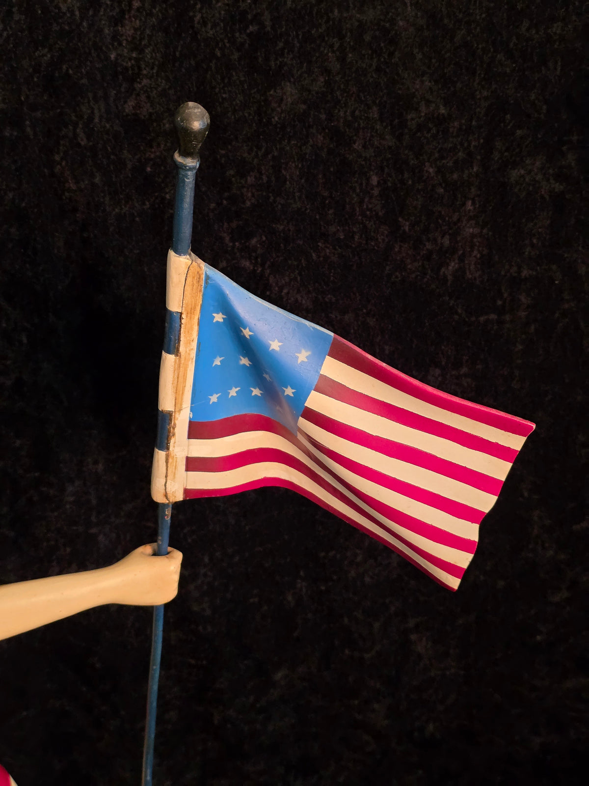 Vintage Pin Up Figur med Amerikansk Flag